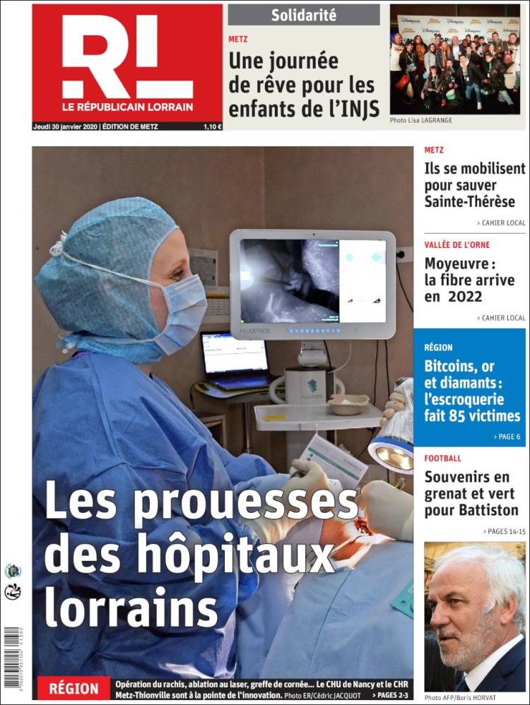 Portada de Le Republicain Lorrain (Francia)