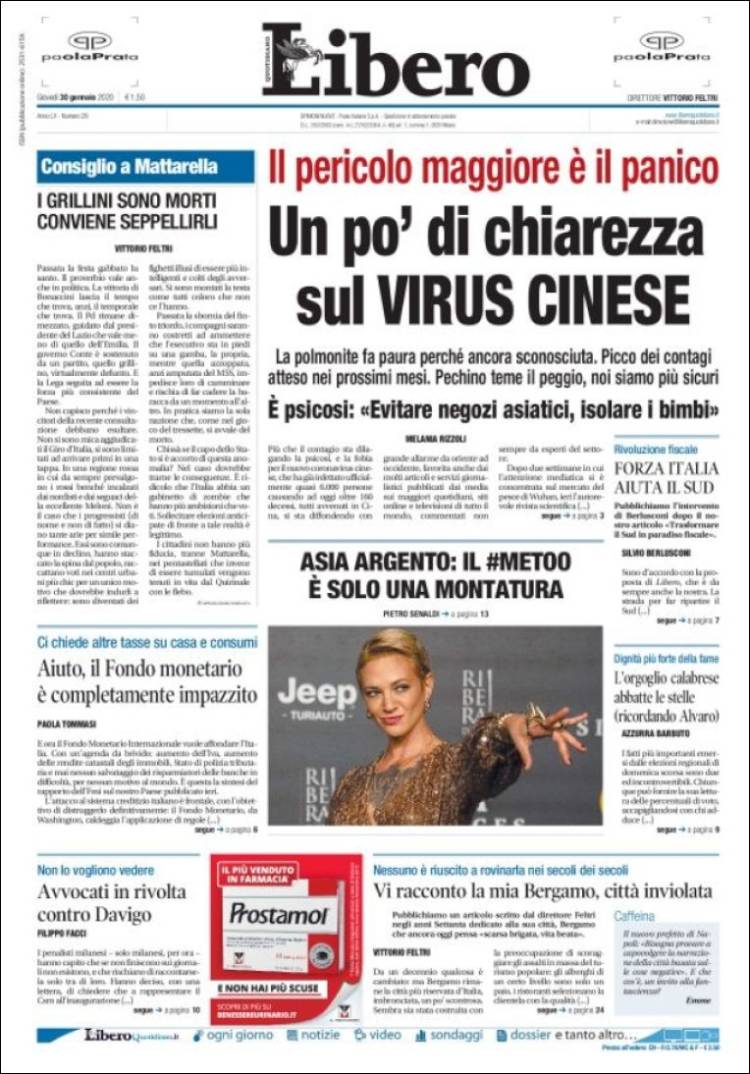 Portada de Libero (Italia)