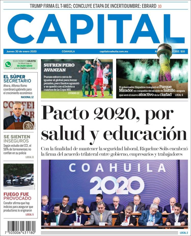 Portada de Capital Coahuila (México)