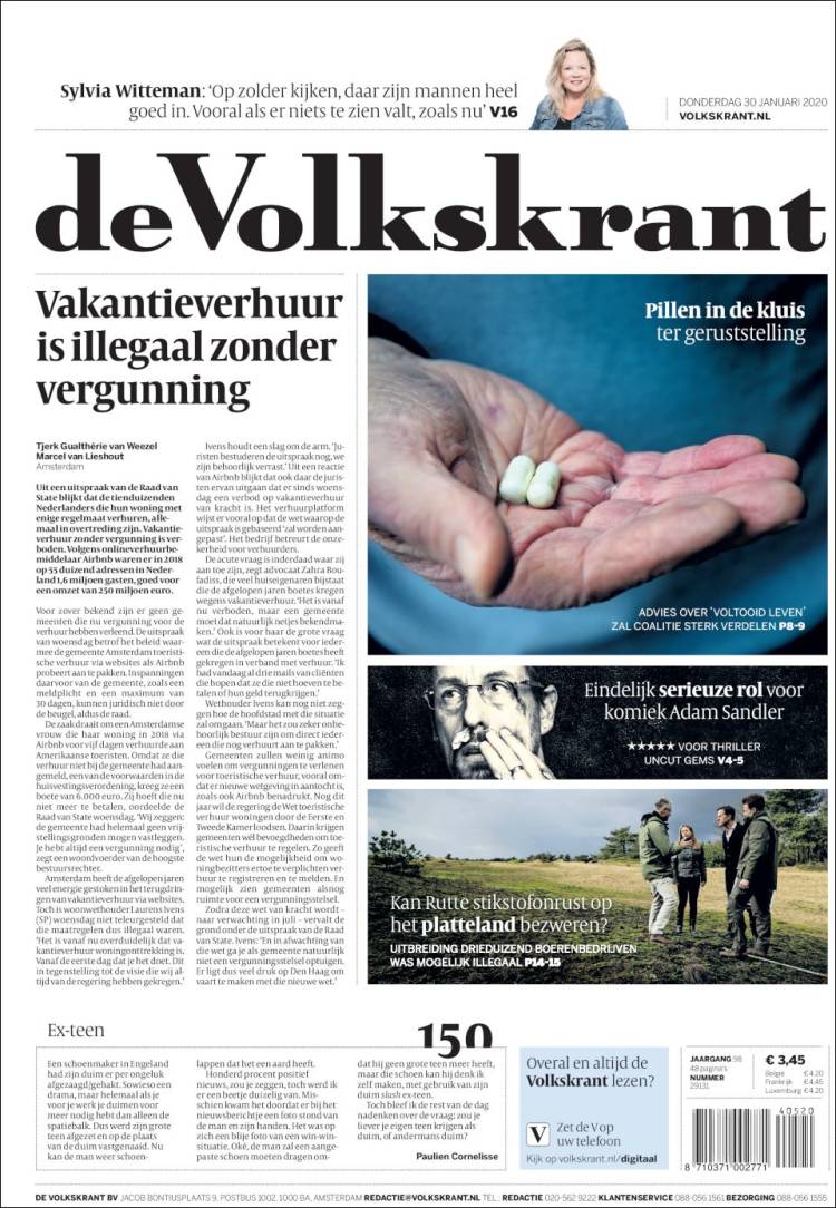 Portada de De Volkskrant (Pa&iacute;ses Bajos)