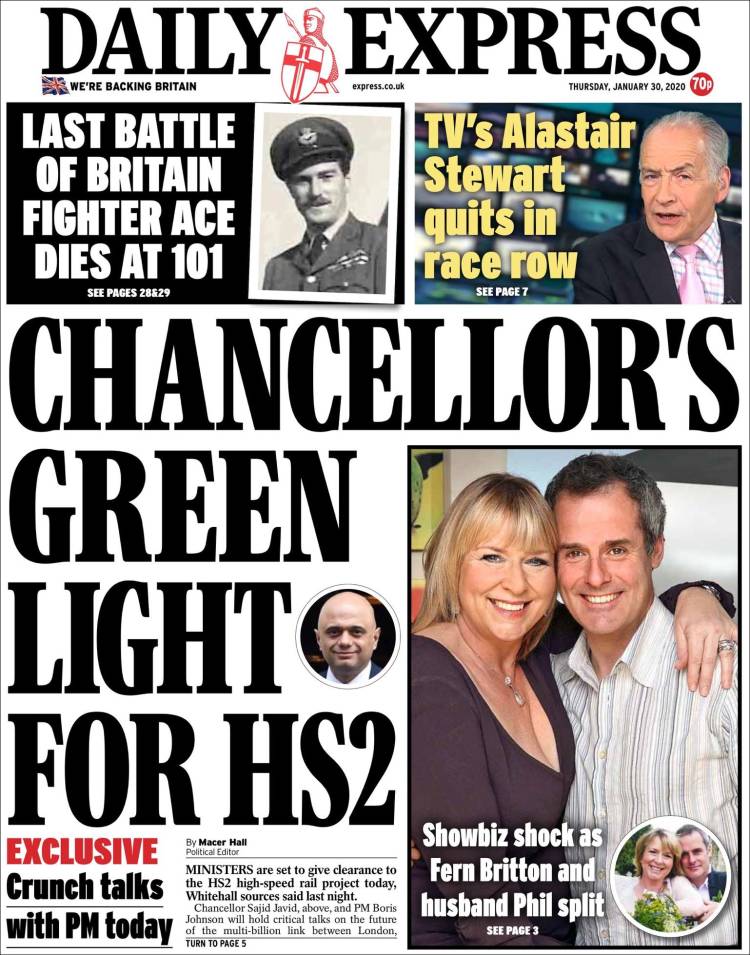 Portada de Daily Express (Reino Unido)