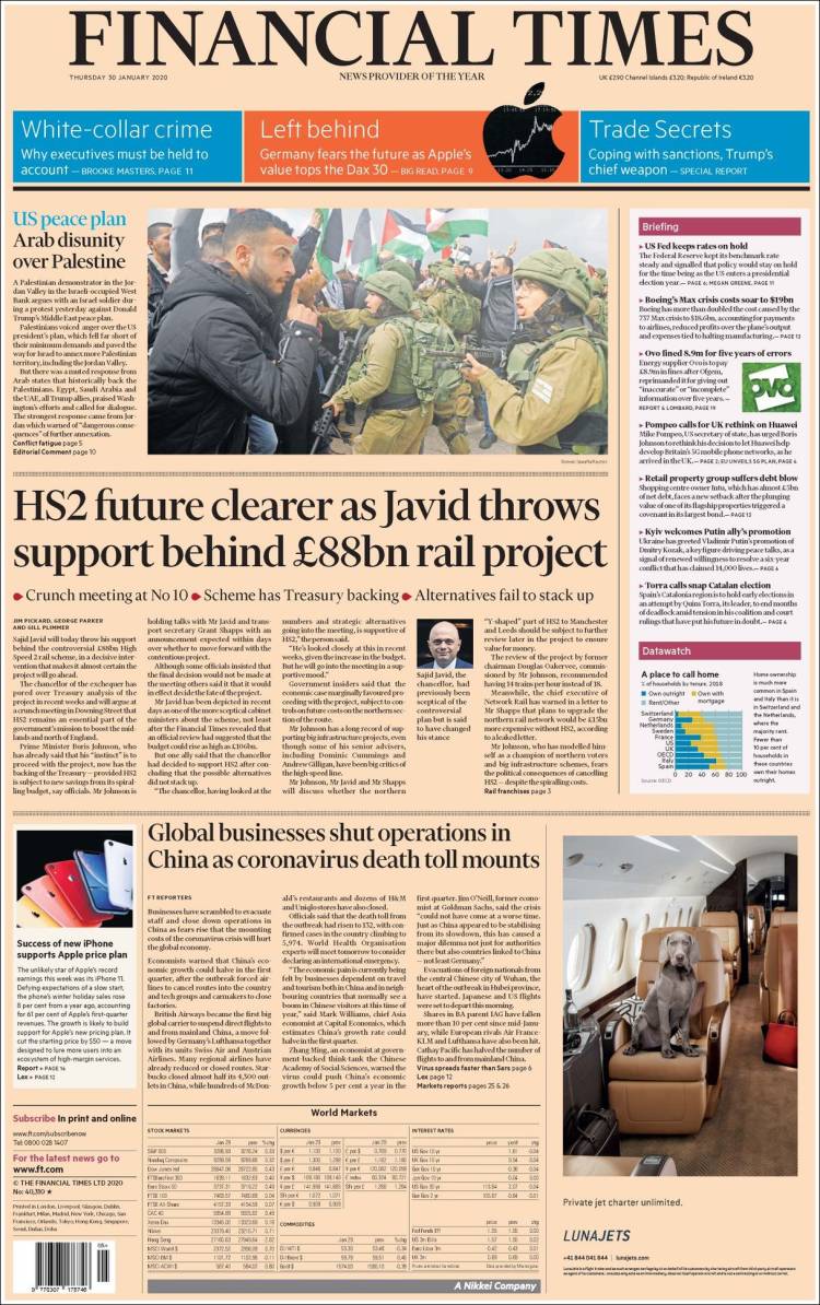Portada de Financial Times (Reino Unido)