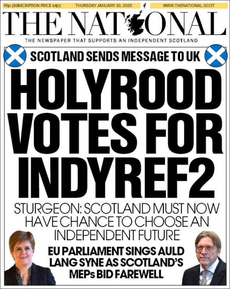 Portada de The National (Reino Unido)