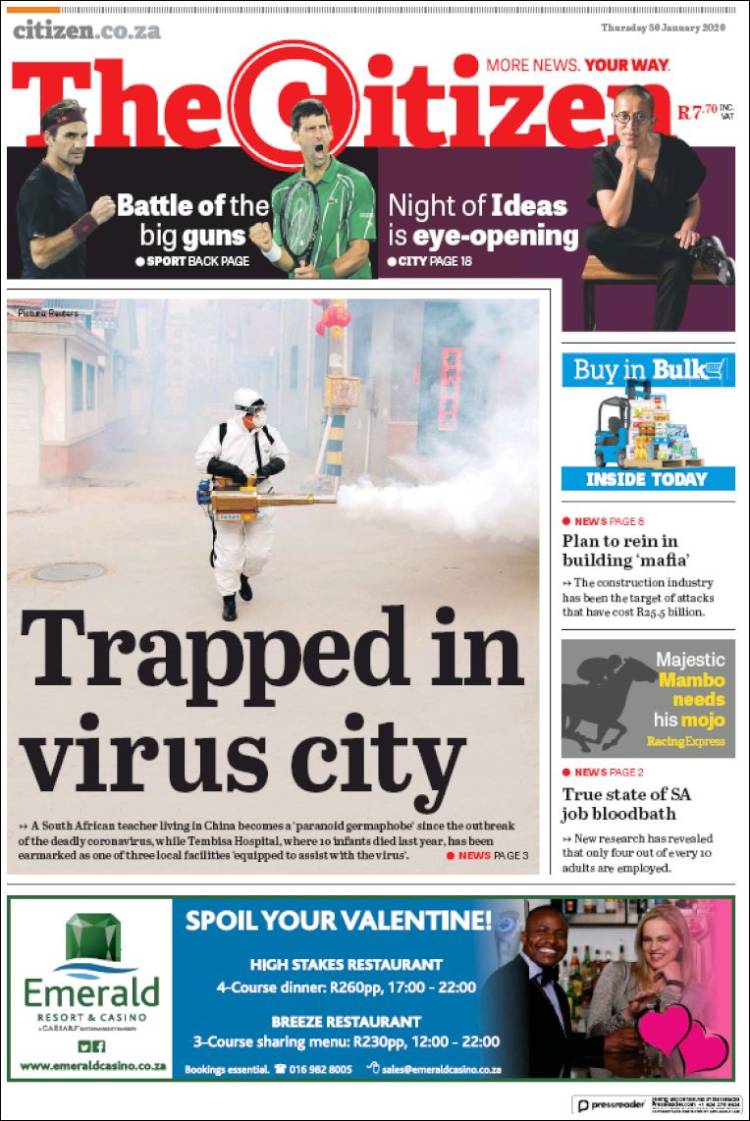 Portada de The Citizen (Sud&aacute;frica)