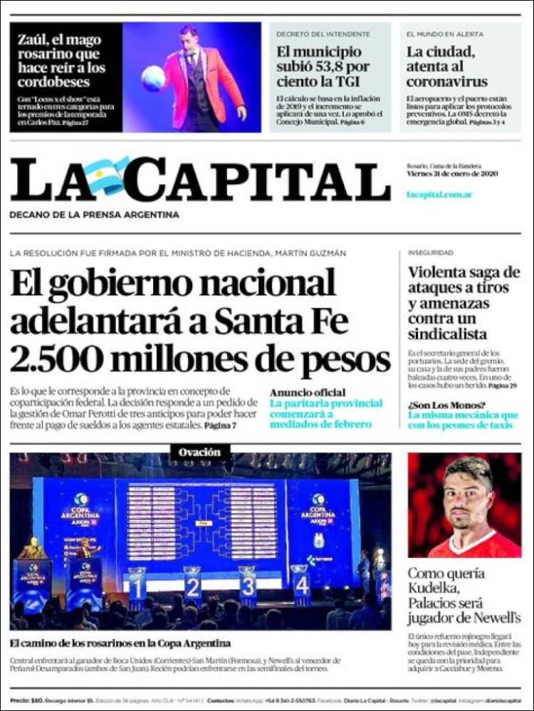 Portada de La Capital - Rosario (Argentina)