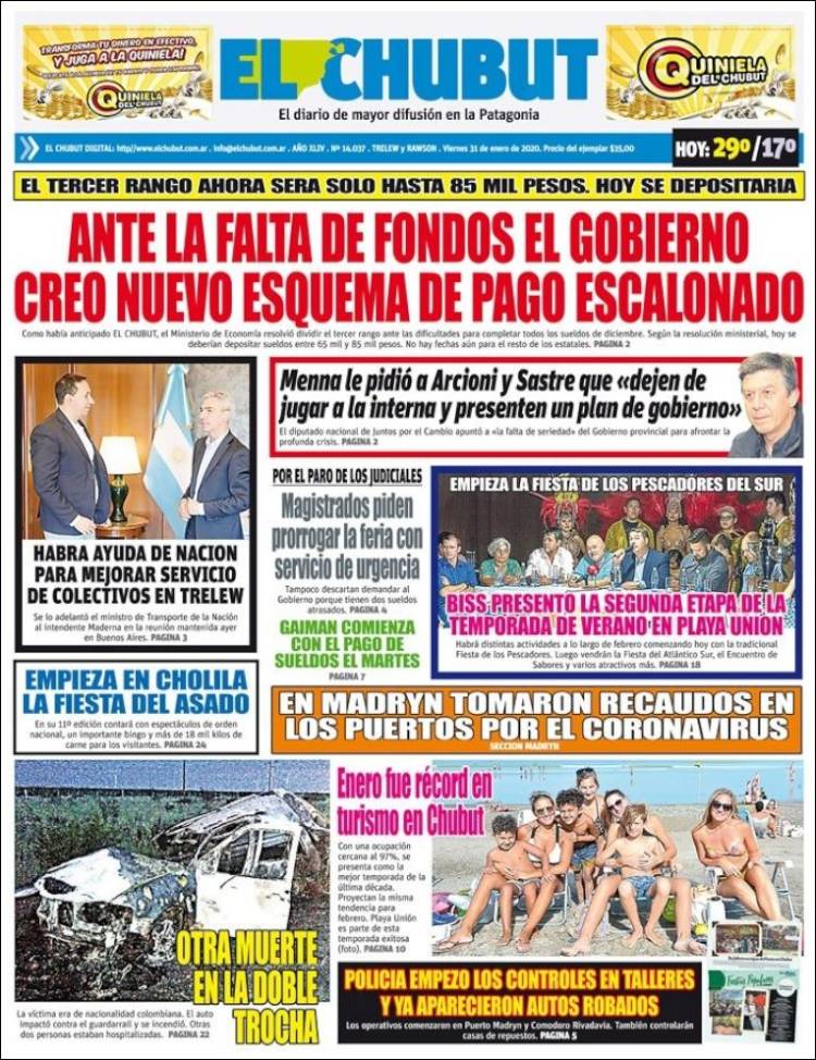 Portada de El Chubut (Argentina)