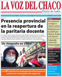 Portada de La Voz del Chaco (Argentina)