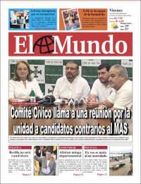 Portada de El Mundo (Bolivia)