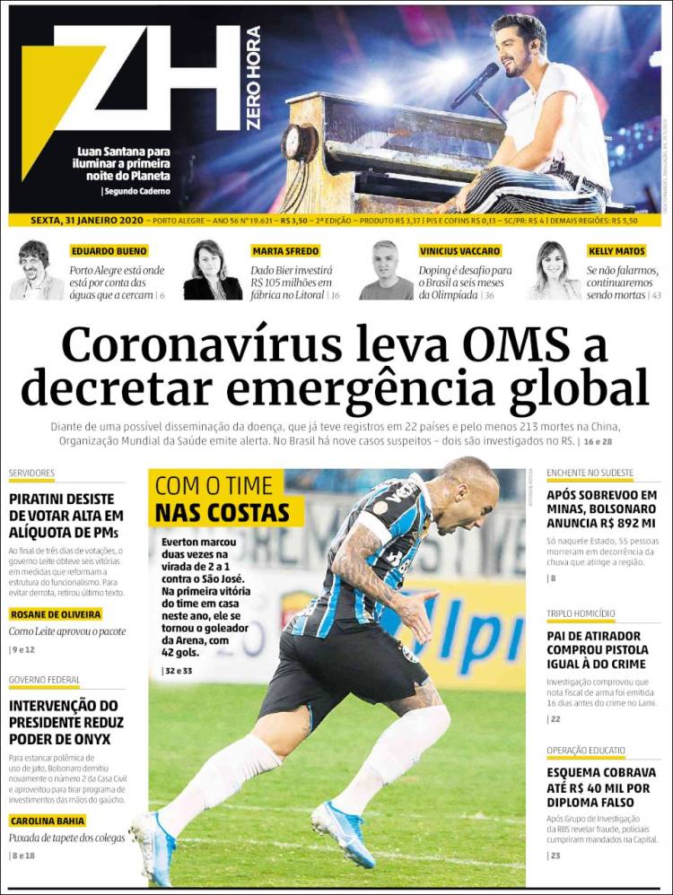 Portada de Zero Hora (Brasil)