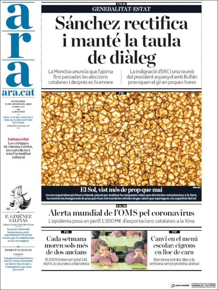 Portada de Ara (España)