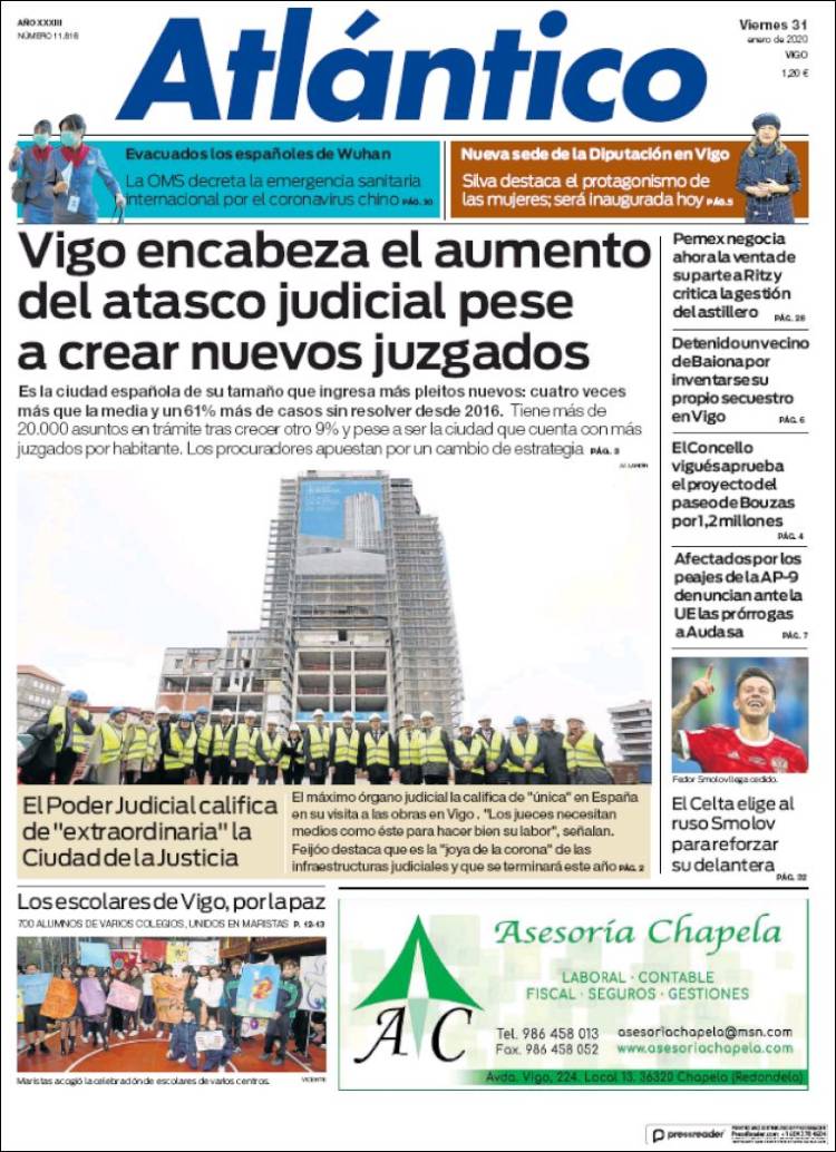 Portada de Atlántico Diario (España)