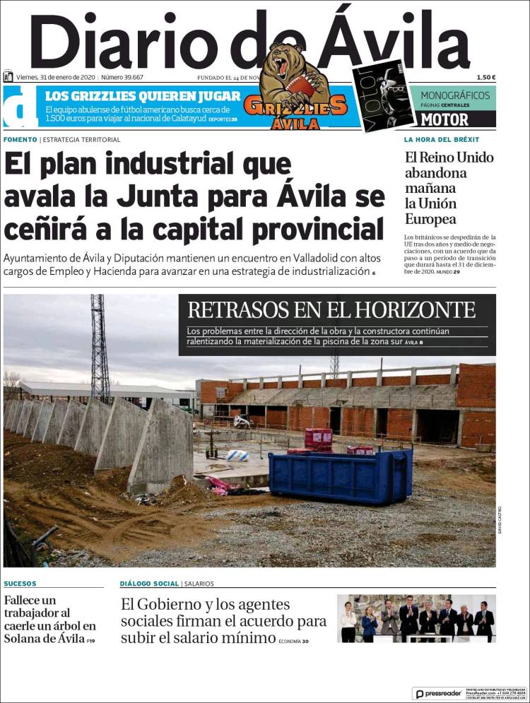 Portada de Diario de Ávila (España)