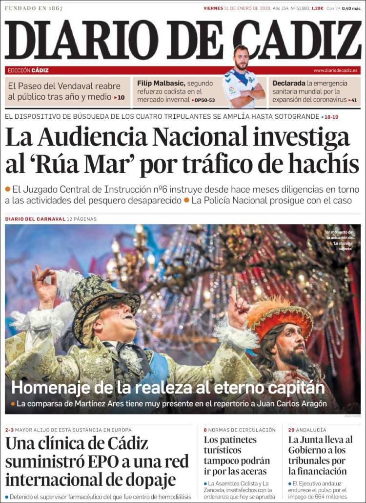 Portada de Diario de Cádiz (España)