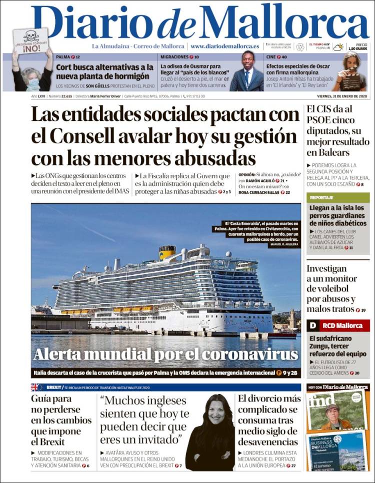 Portada de Diario de Mallorca (España)