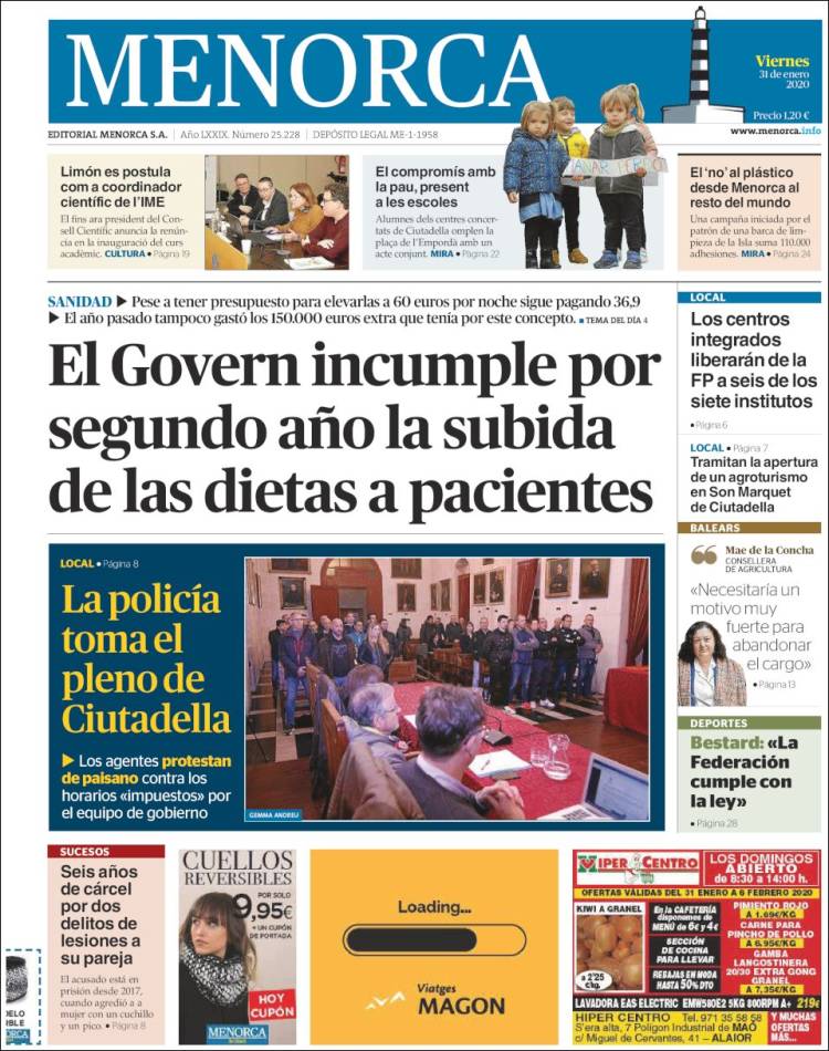 Portada de Menorca - Diario Insular (España)