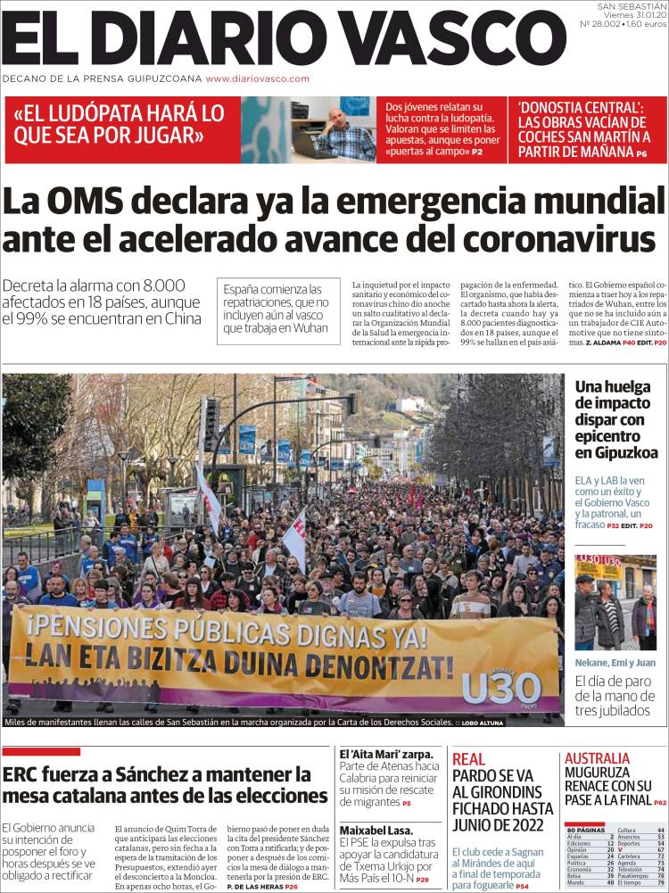 Portada de Diario Vasco (España)