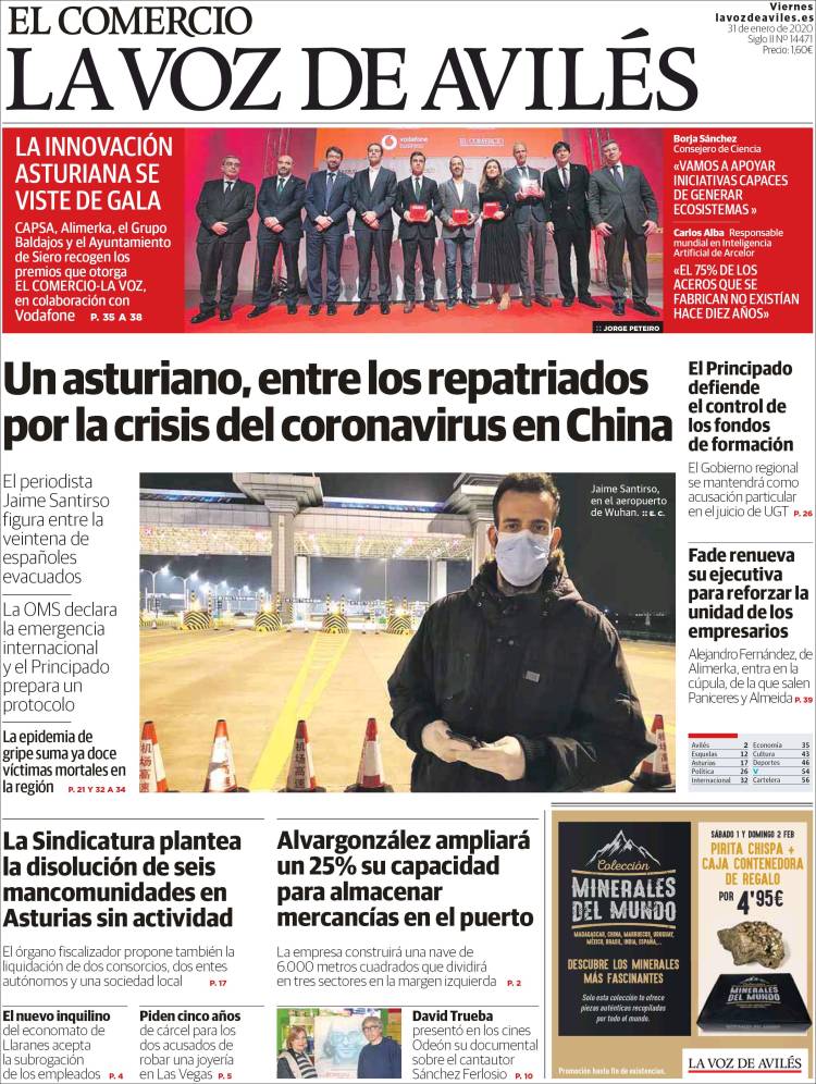 Portada de El Comercio - Avilés (España)