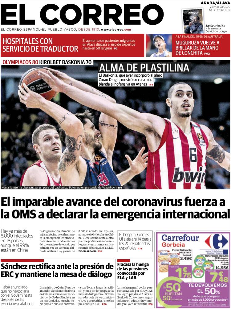 Portada de El Correo - Álava (España)