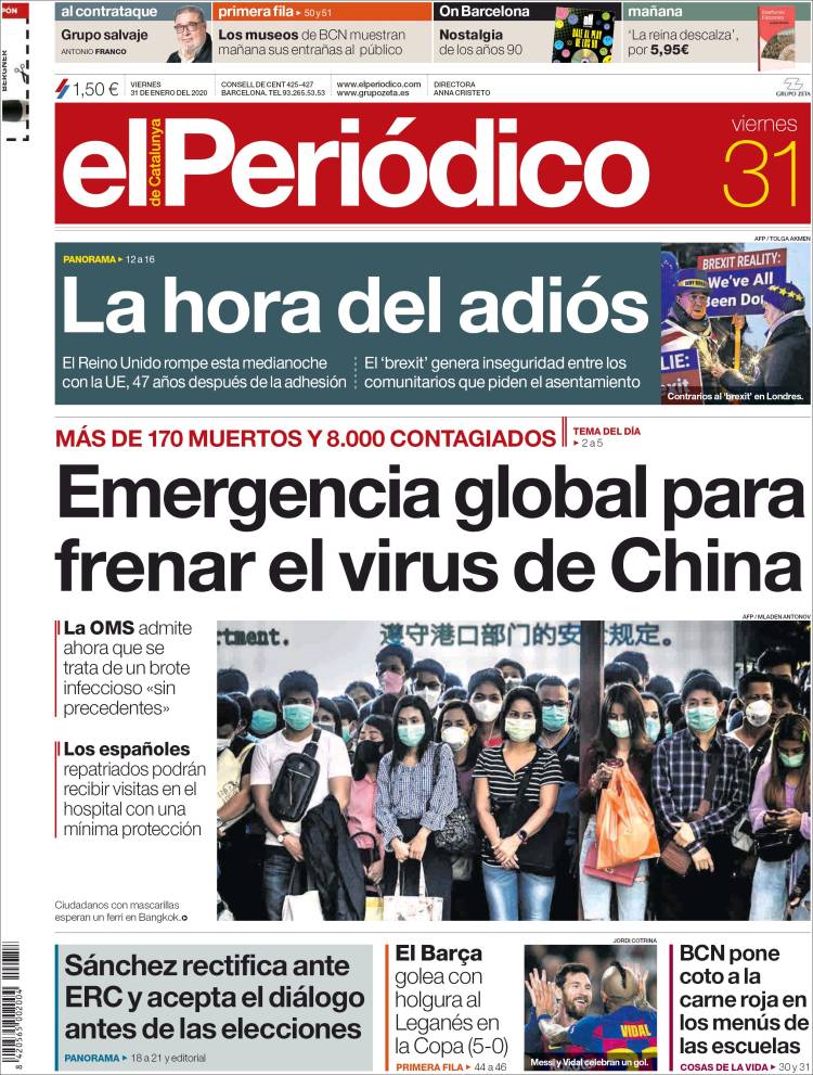 Portada de El Periódico (España)