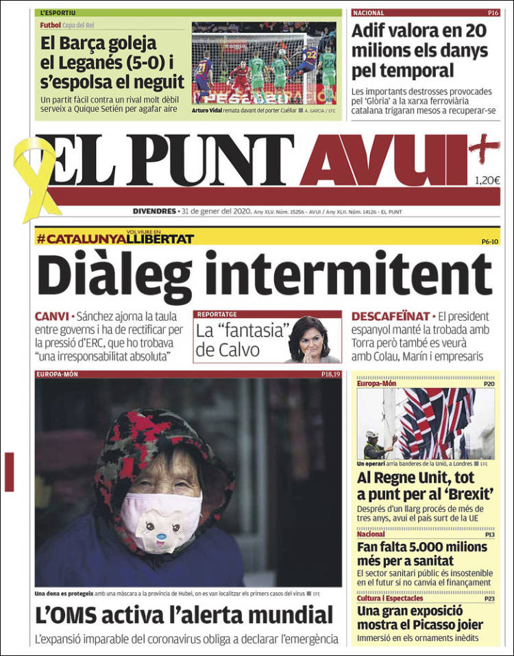 Portada de El Punt Avui (España)