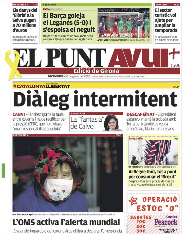 Portada de El Punt Avui - Girona (España)