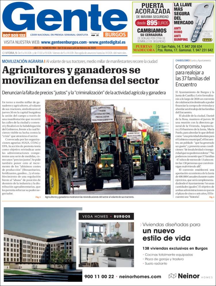 Portada de Gente en Burgos (España)