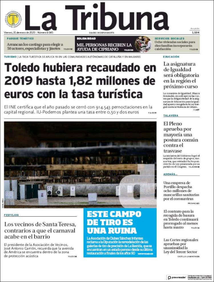 Portada de La Tribuna de Toledo (España)