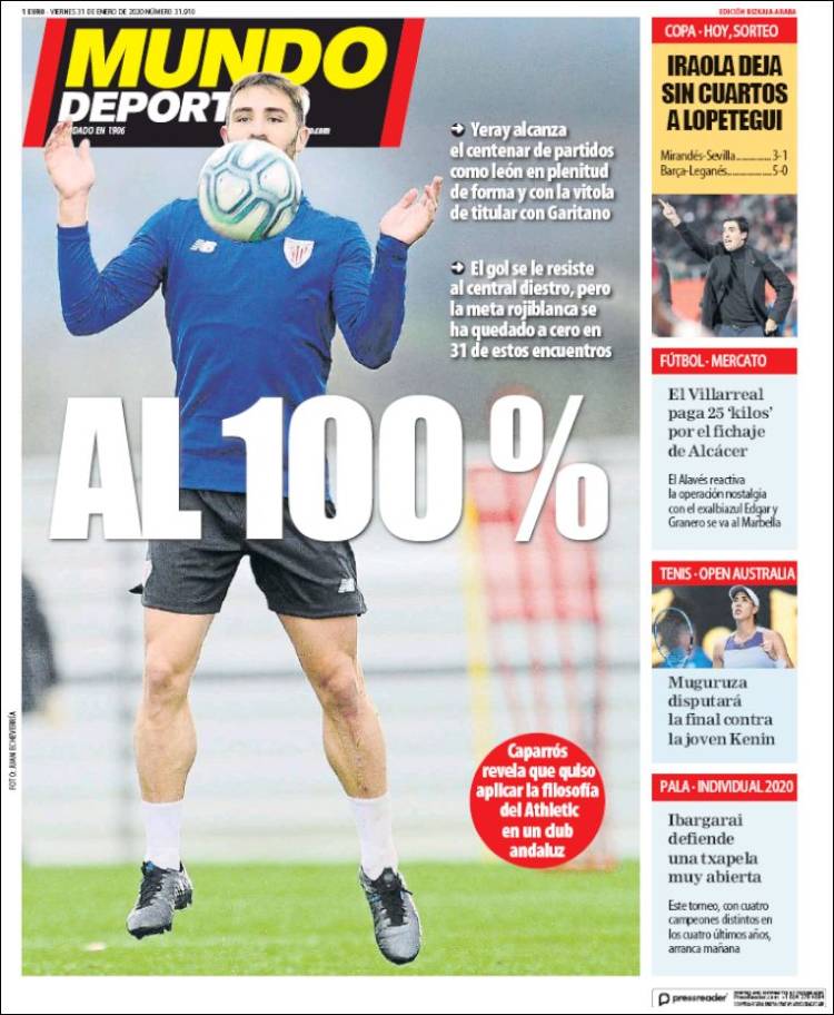 Portada de Mundo Deportivo Bizkaia (España)