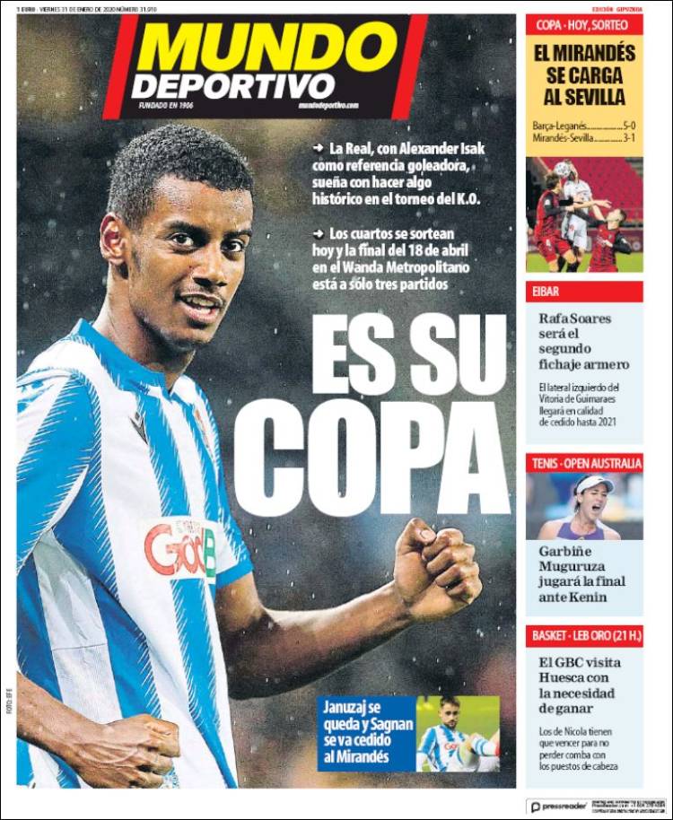 Portada de Mundo Deportivo Gipuzkoa (España)