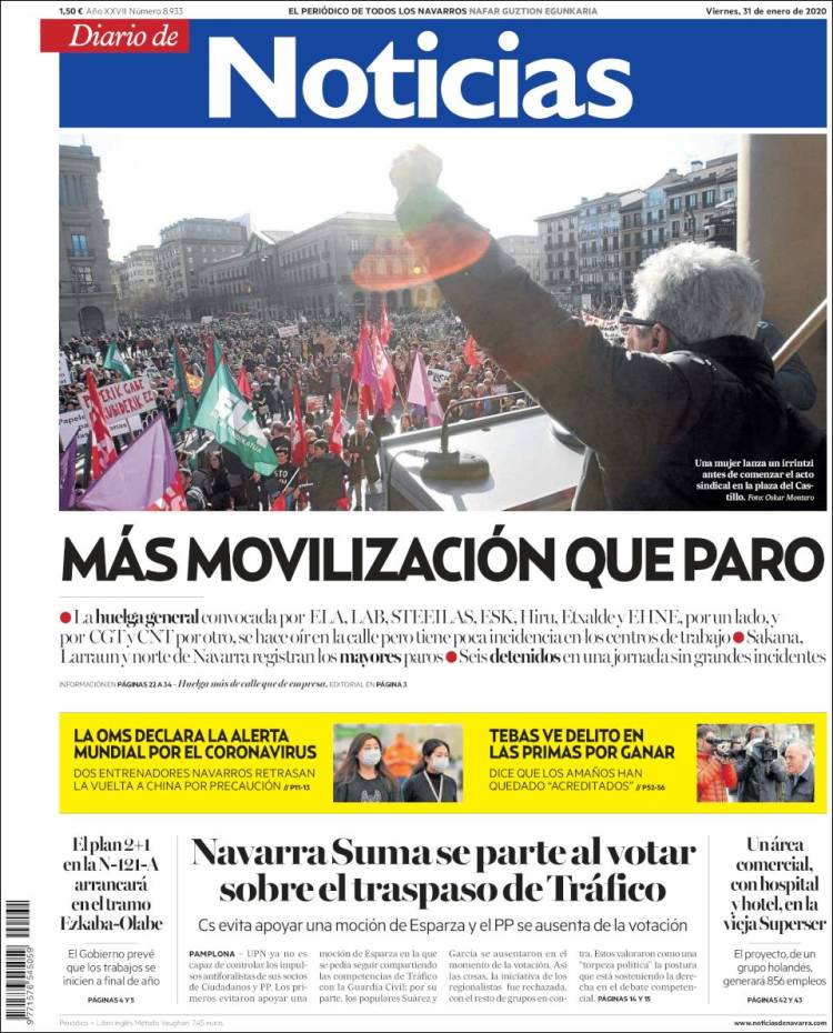 Portada de Noticias de Navarra (España)