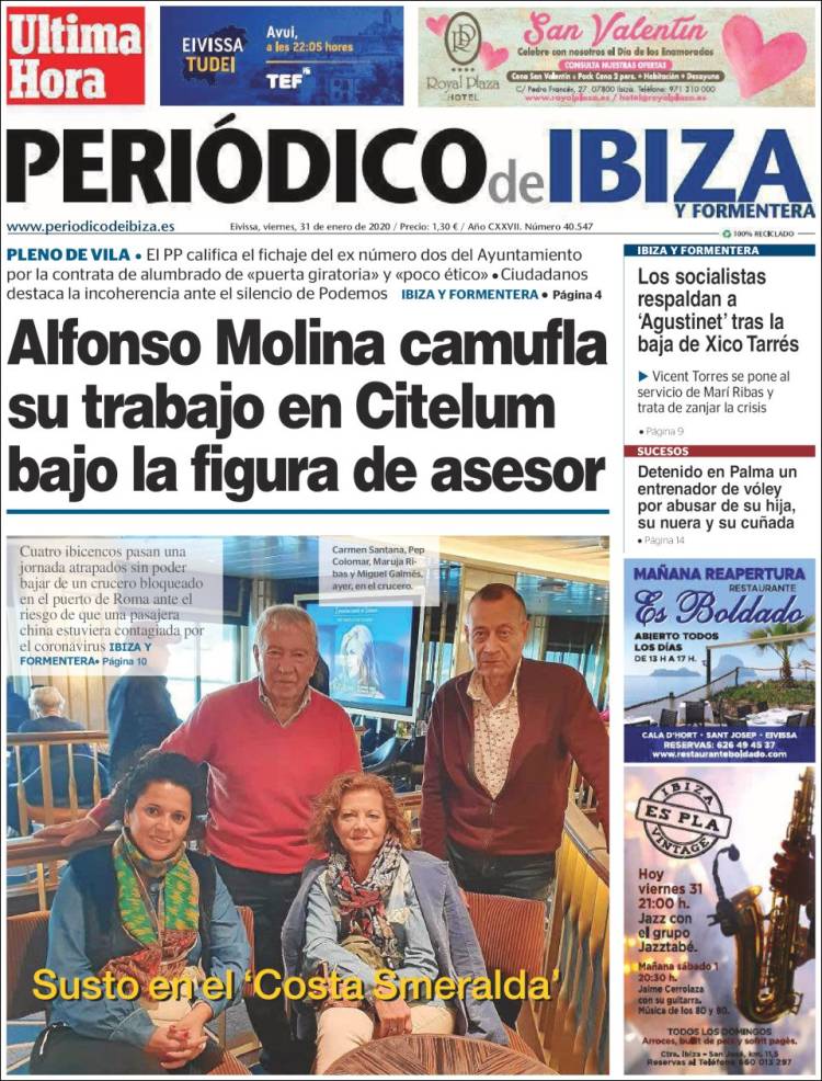 Portada de Periódico de Ibiza (España)