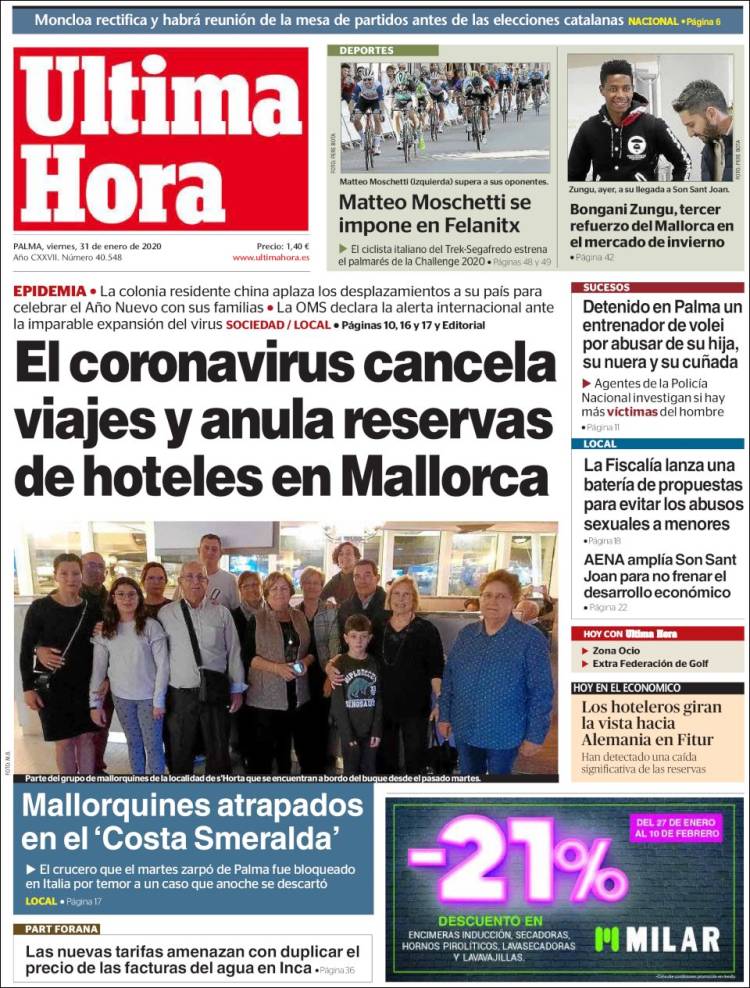 Portada de Última Hora (España)