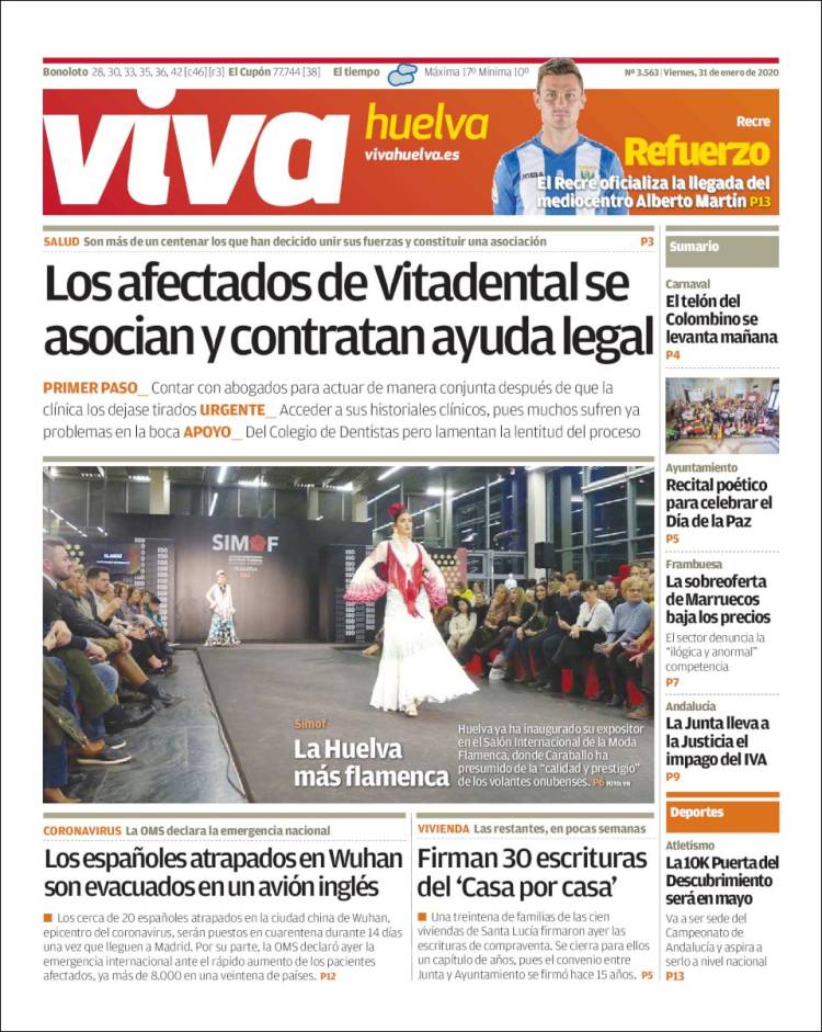 Portada de Viva Huelva (España)