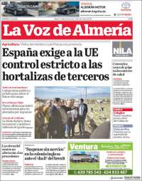 Portada de La Voz de Almería (España)