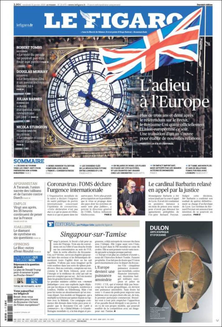 Portada de Le Figaro (Francia)