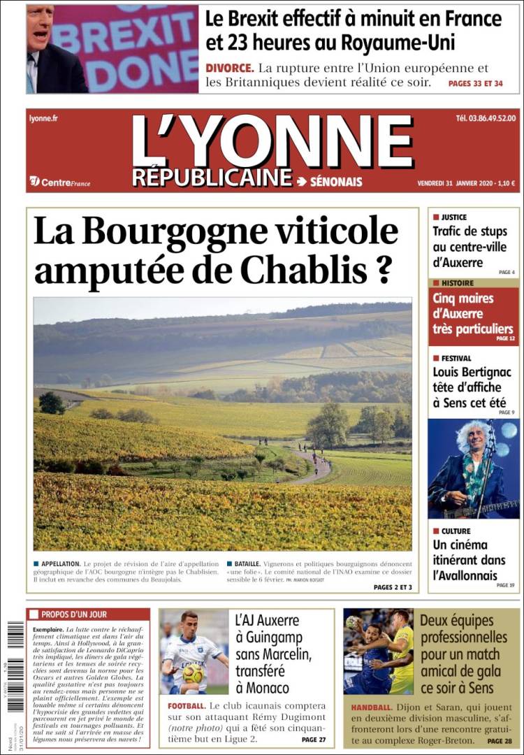 Portada de L'Yonne-Républicaine (Francia)