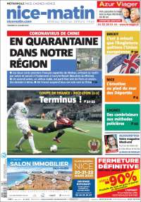 Portada de Nice-Matin (Francia)
