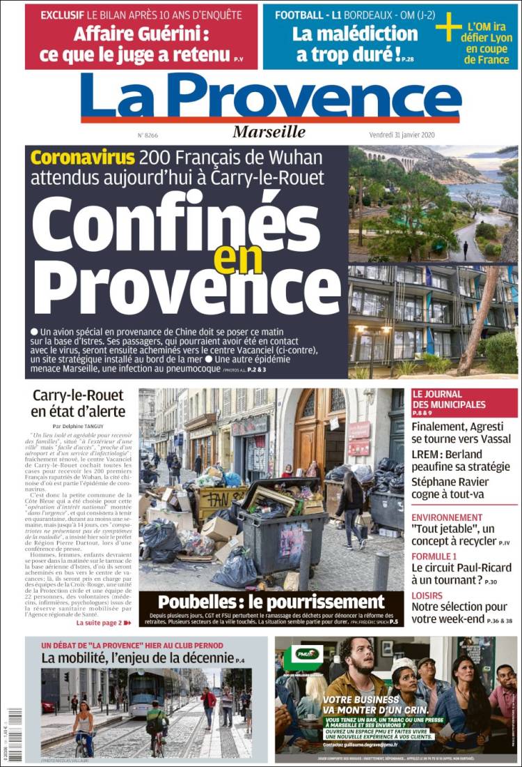 Portada de La Provence (Francia)