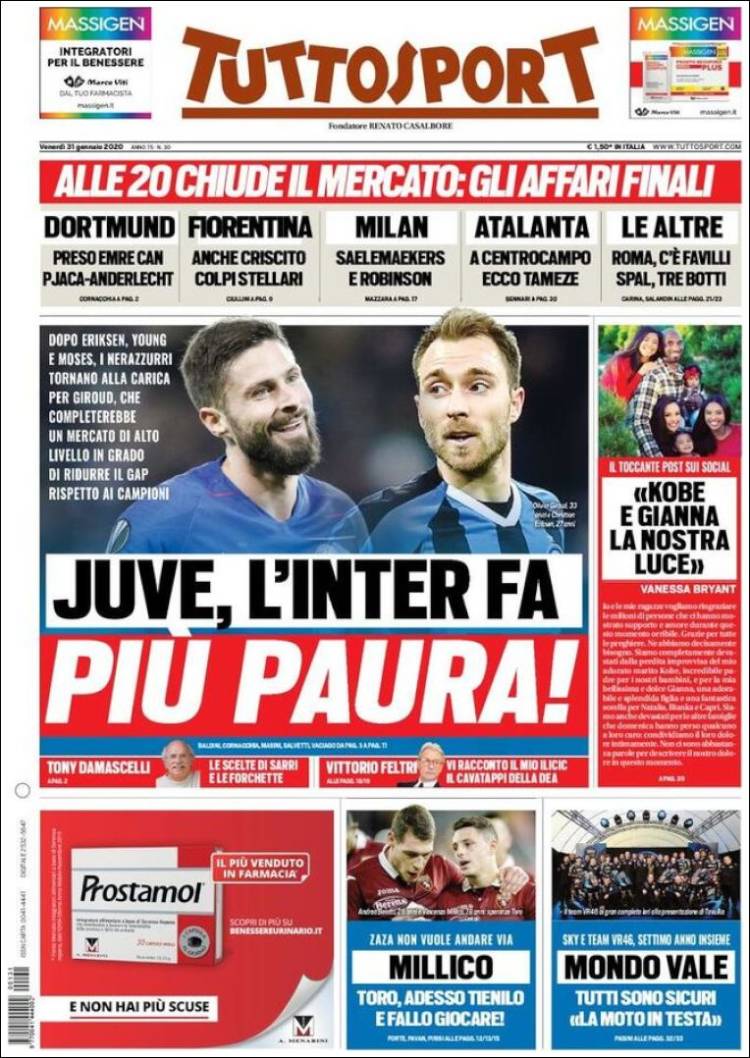 Portada de Tuttosport (Italia)
