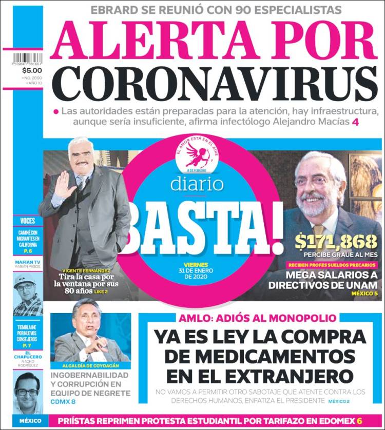 Portada de Diario Basta (México)