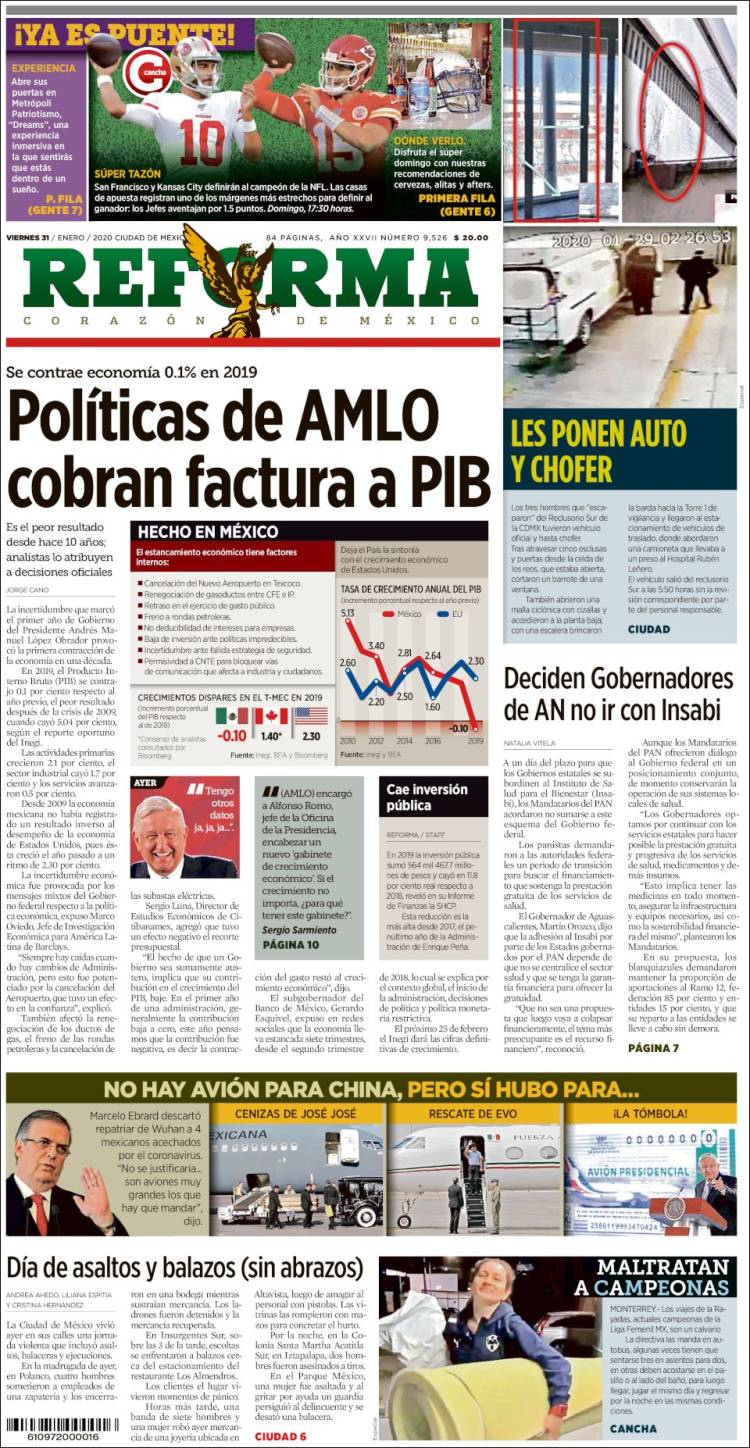 Portada de Reforma (México)