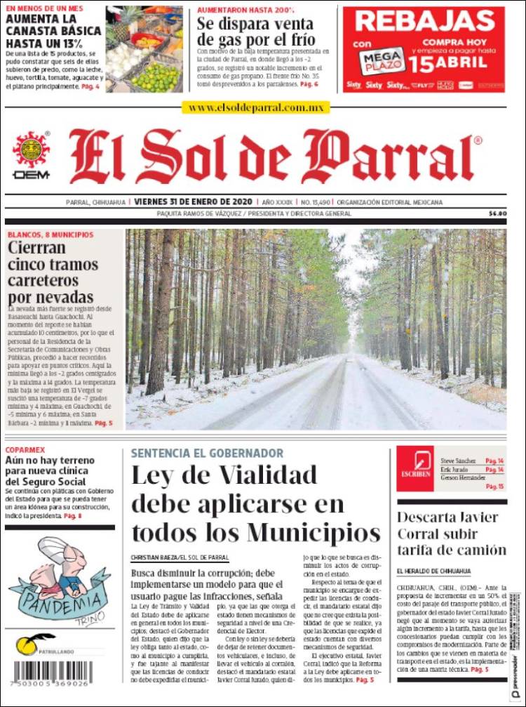 Portada de El Sol de Parral (Mexico)