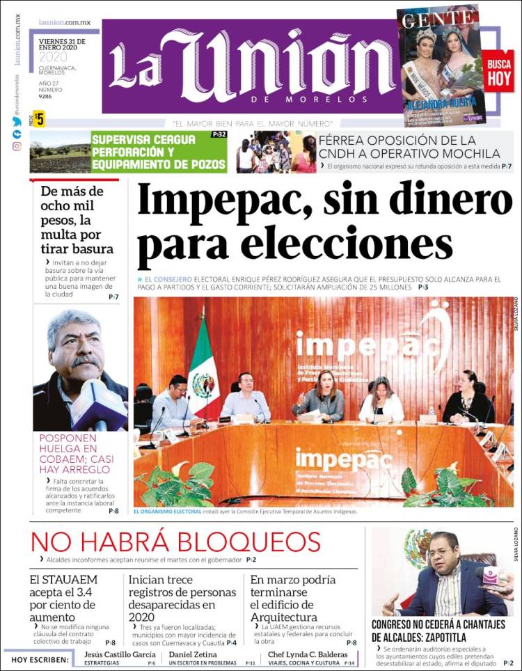 Portada de La Unión de Morelos (Mexico)