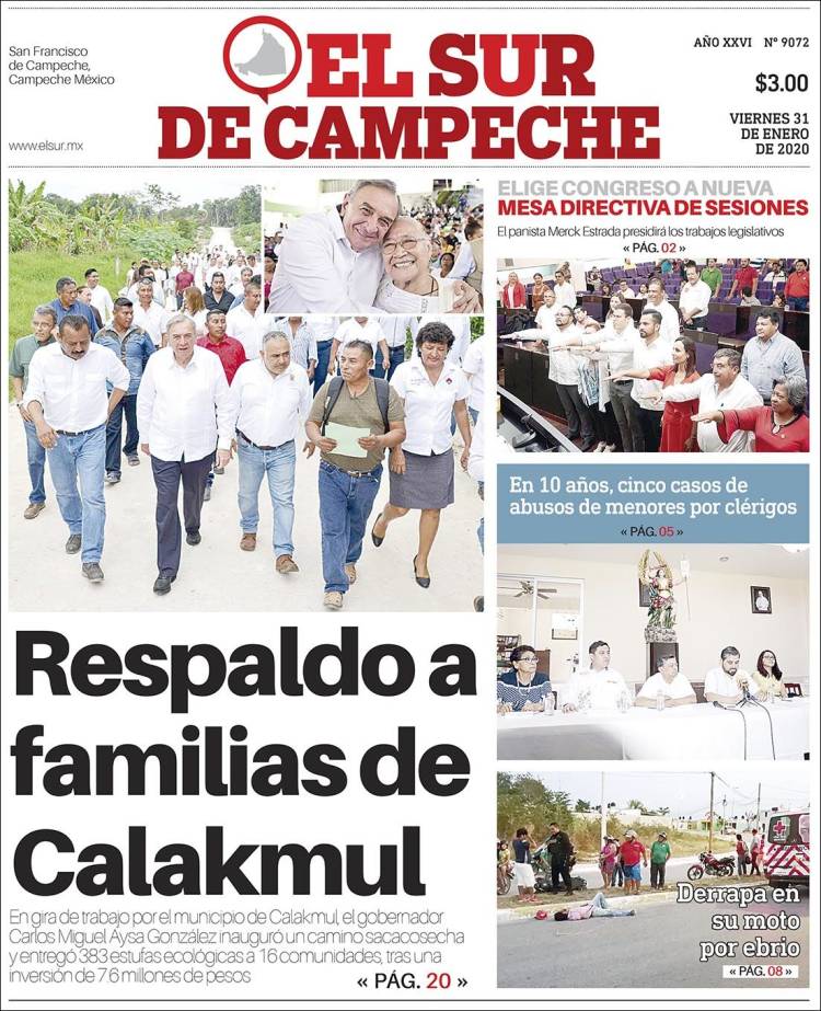 Portada de El Sur de Campeche (México)