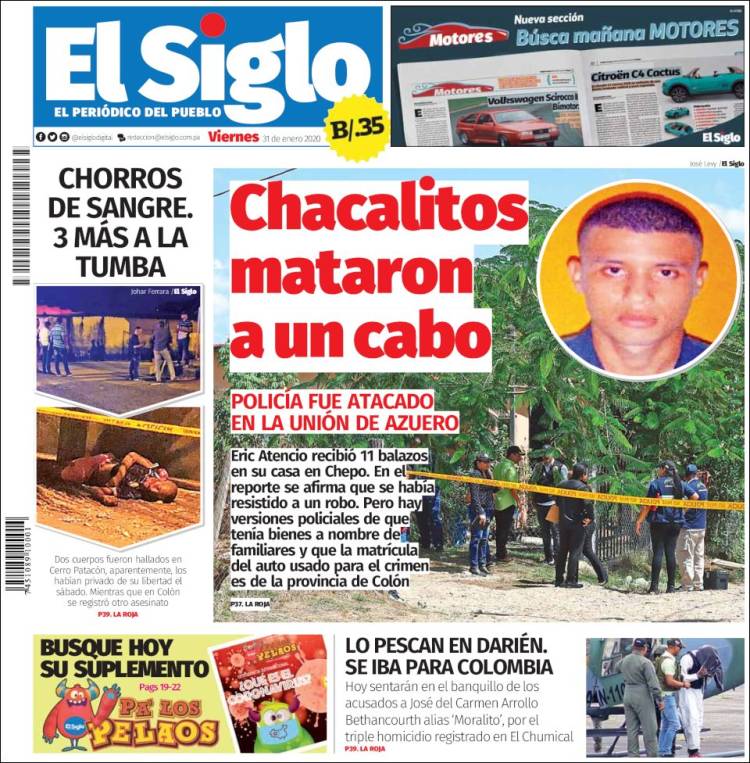 Portada de El Siglo (Panama)
