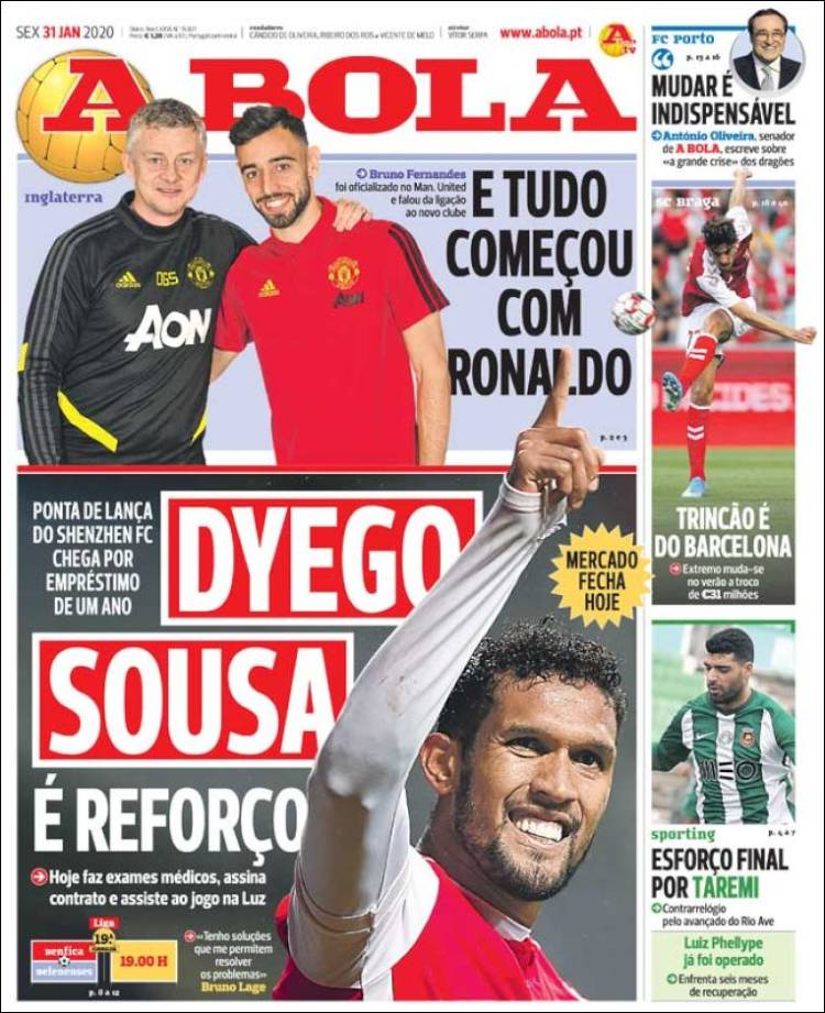 Portada de A Bola (Portugal)