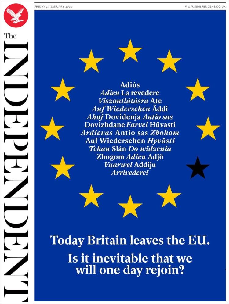 Portada de The Independent (Reino Unido)