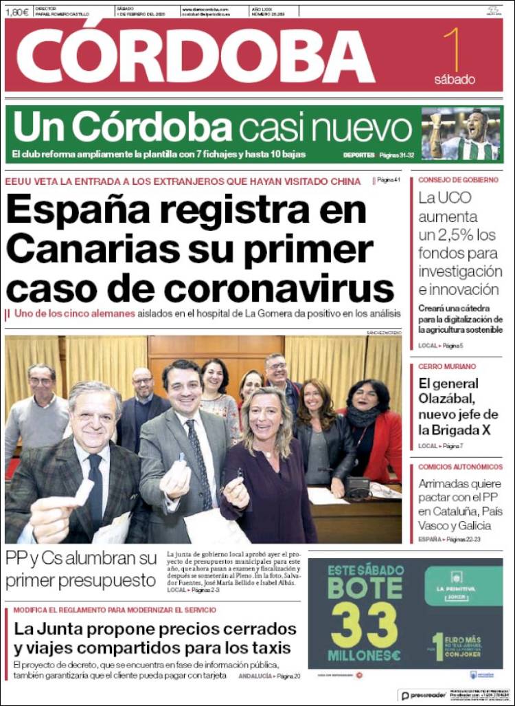 Portada de Diario de Córdoba (España)