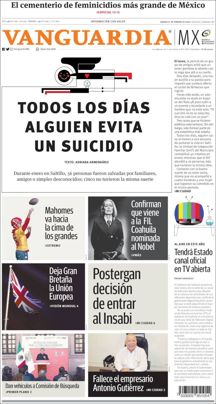 Portada de Vanguardia (México)