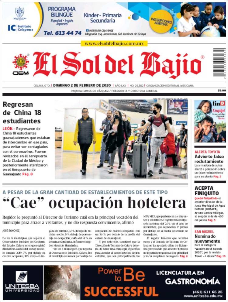 Periódico El Sol del Bajio (México). Periódicos de México. Edición de